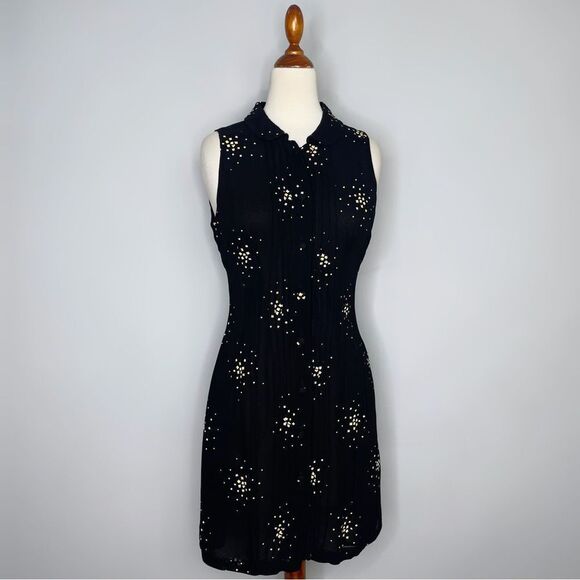 Moschino Cheap & Chic Black Button Front Mini Floral Mini Dress Size 42 US 8 - Picture 1 of 13